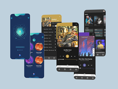 Mobile Music Streaming app design illustration music ui ux