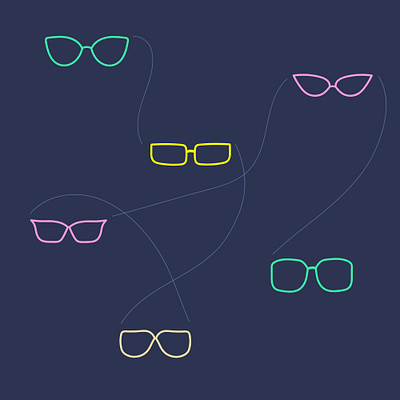 Cosmic sunglasses flat illustration vector