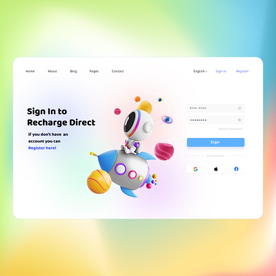 SpaceZ - login in page UI & UX 3d animation branding graphic design logo motion graphics ui