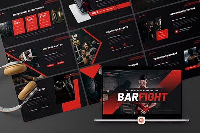 Bar Fight - Boxing School Powerpoint Template design keynote powerpoint ppt presentation