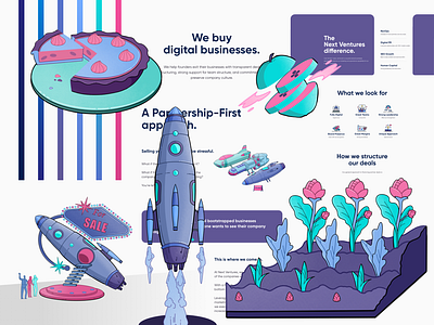 Art Direction & Concept Art for Next Ventures 2d animation blockchain business crypto digital art finance fintech illustration invest motion product startup web3 website