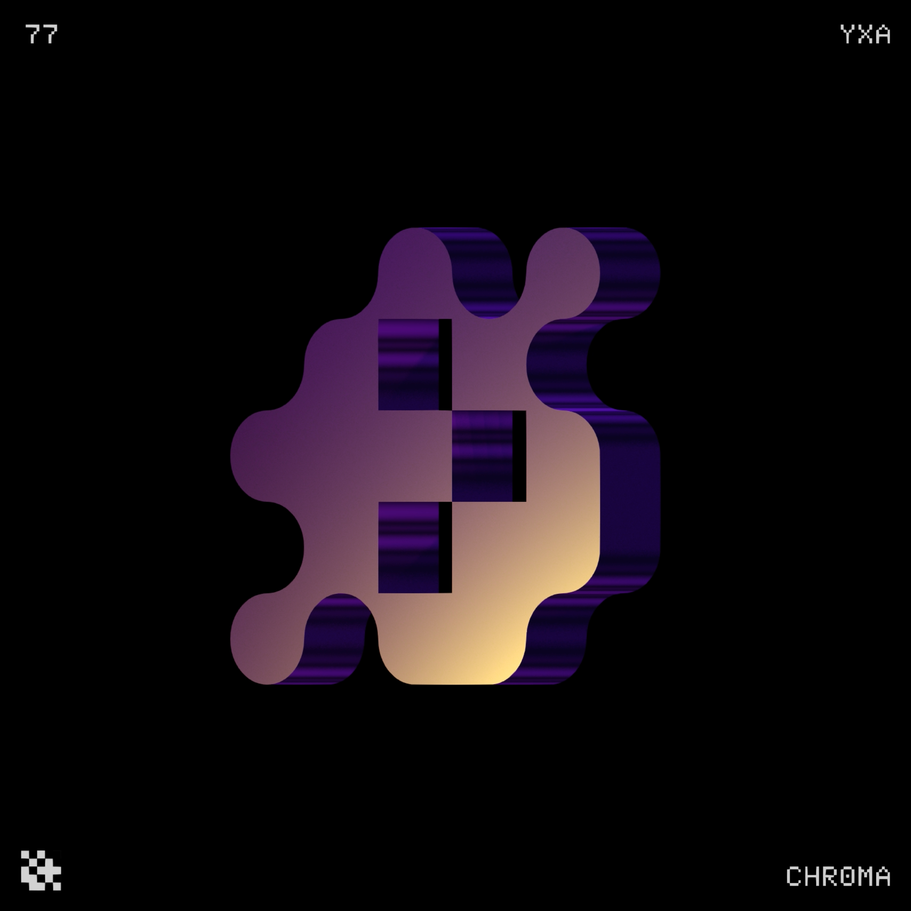 CHROMA: NON-FUNGIBLE TOKEN 3d abstract chrome clean futuristic icons logo minimal nft web3