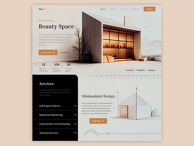 Architecture landing page architecture design landing ui ux web