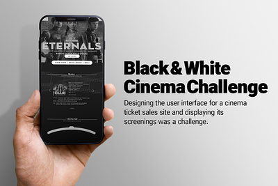 Black & White Cinema Challenge app design illustration typography ui ux