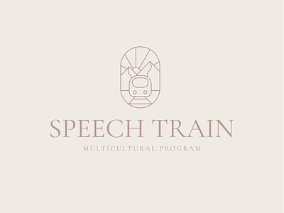 Speech Train branding custom icon design feminine branding high end line art logo logodesign minimalist neutral branding typography vector
