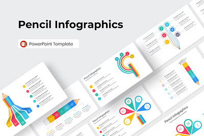 Pencil Infographics PowerPoint Template design google slides infographic infographics keynote powerpoint ppt slide slides template