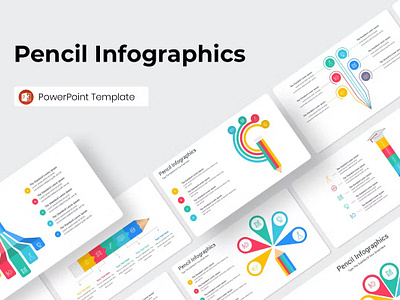 Pencil Infographics PowerPoint Template design google slides infographic infographics keynote powerpoint ppt slide slides template