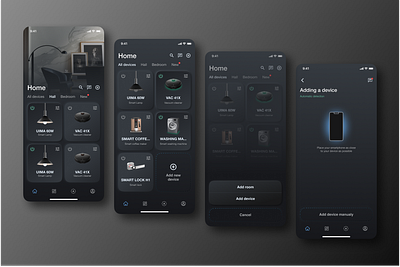 Smart home app (concept) app home mobile neumorphism smarthome ui ux