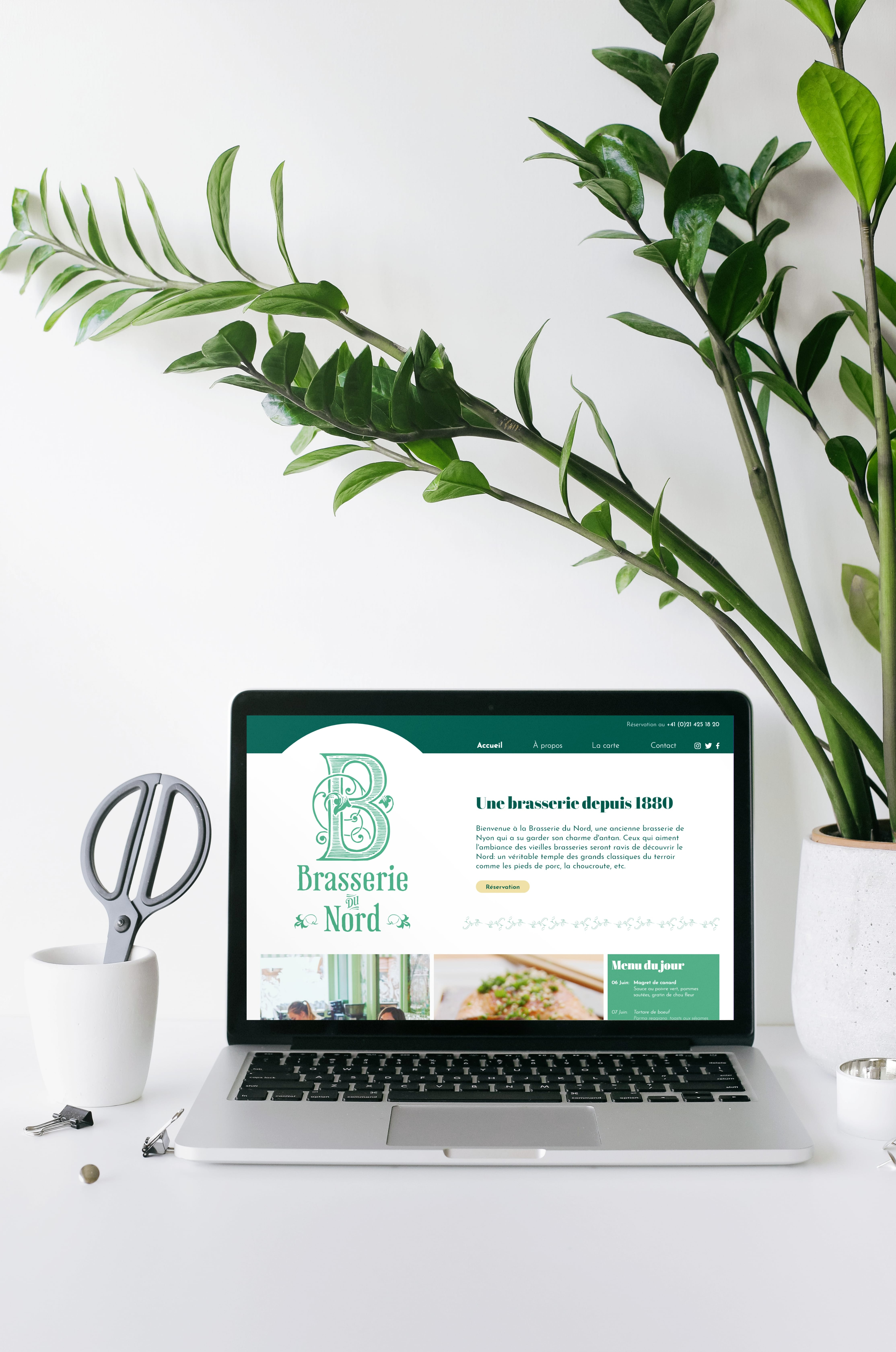 Brasserie du Nord (UI project 2022) art nouveau brasserie design graphic design restaurant restaurant website ui web design