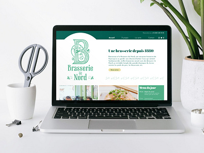 Brasserie du Nord (UI project 2022) art nouveau brasserie design graphic design restaurant restaurant website ui web design