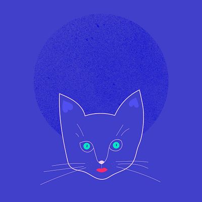 Fantasy cat flat illustration vector