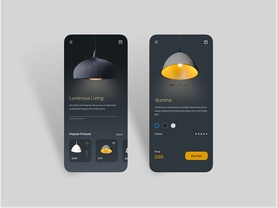 Luminous / Lamp Business company concept design figma iphone iphone 13 iphone 13 pro max lamp mobile small business ui