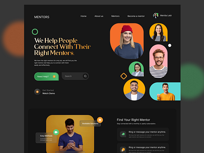 Mentors Landing Page: Web Design design landing page ui visual design web design