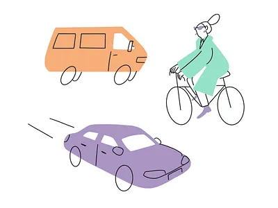 Transport 2d bike car graphic design illustration transport