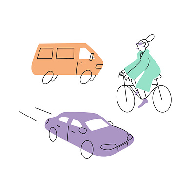 Transport 2d bike car graphic design illustration transport