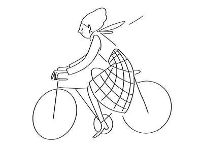 bike illustration productillustration sketch woman