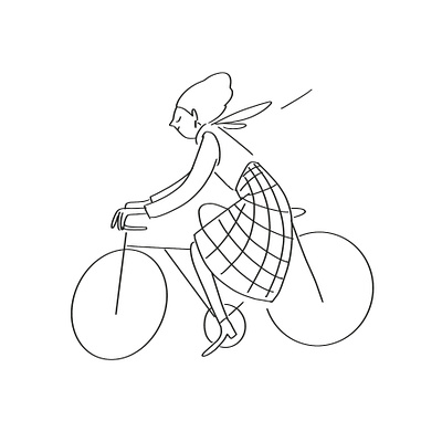 bike illustration productillustration sketch woman