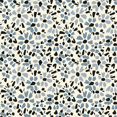 Blue ditsy seamless flowers decorative design floral pattern seamless simple surface design texture