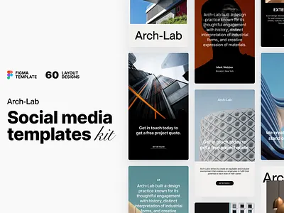 Arch-Lab Social Media Kit branding design instagram media templates paid ads paid media pinterest social kit social media social templates ui kit ui template