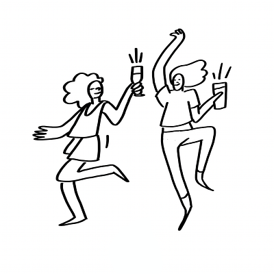 Drink together drink illustration logo sketch woman