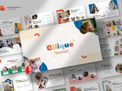 Cilique - Kindergarten PowerPoint Template design google slides powerpoint ppt slide slides template