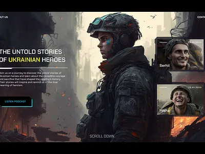 Ukrainian Heroes cyberpunk design hero heroes interface midjourney poland soliders stories ui ukraina ux war