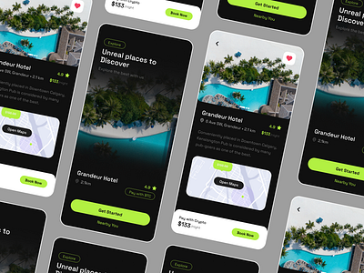 Rental Booking App app bitcoin booking design hotel map rental street ui ux