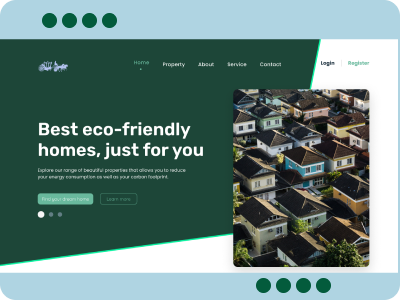 Real estate website: Eco-friendly homes an realestate realestateapp uxdesign webdesign websitedesign