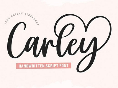 Carley Font handwritten font lovely font playful font