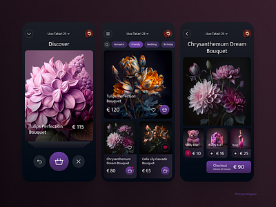 E-commerce - Mobile app app dark ui e commerce app e commerce design e coomerce e store ecommerce flowers mobile app design mobile design onlineshop shop shopping ui ux