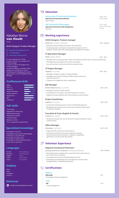 Creative CV example