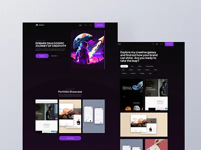 Personal Portfolio — UI/UX adobe xd branding clean creative design flat graphic design landing page minimal personal portfolio purple space typography ui uiux ux web web design website