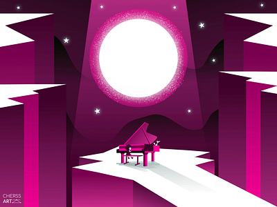 Nocturnal sound character digital illustration digital painting digitalart fantasy illustration illustrator minimalist red vector