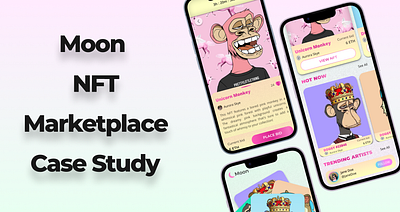 Moon - NFT Marketplace UI Case Study app colour design ios typography ui