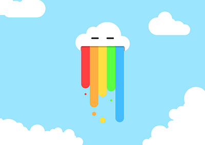 Cloud spewing rainbow on 2d vector illustrations 2d illustration cute character design graphic design illustration simple character vector vector illustration