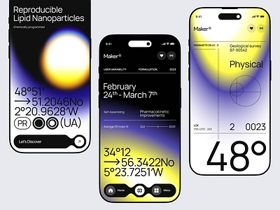 Microfluidics - Mobile UI Concept app biotech chemistry concept design fluid illustration inspiration interface ios minimal mobile app mvp nanotech science stat typo ui ux