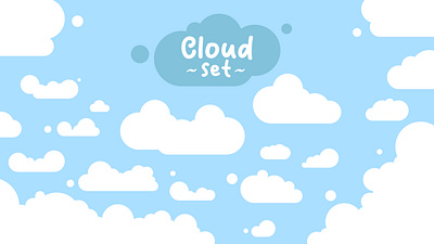 Simple cloud set cloud cloud icon cloud set cloud vector design graphic design illustration modern cloud simple cloud vector