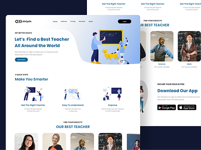 educational website blue brandidentity branding design graphic design illustration learning logo teacher ui web webdesign