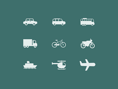 Transportations air plane bicycle bus car filled helicopter icon motorcycle ship transportation truck