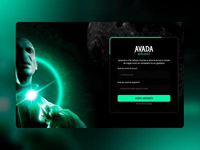 Página de Captura Voldemort cyan dark eduardolecdt espartanos harry potter layout magic neon ui ux voldemort webdesign