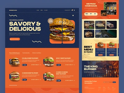 Burger Chaos | Burger landing page burger clean design eat fast food fastfood design food graphic design hamburger header hero hero section landing page minimal restaurant retro ui ux web website