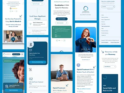 Cured Nation Website Mobile Responsive Redesign app design branding care design doctors graphic design illustration landing page logo medical mental health mobile app mobile responsive support typography ui design uiux ux design vector website