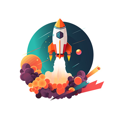 Journey to the Stars: Vector Space Ship Art adobe illustrator branding design dribbble graphic design illustration logo ui vector