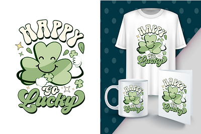 Happy Go Lucky St. Patrick's Day T Shirt Design best t shirt design graphic design illustration patrick day t shirt t shirt design