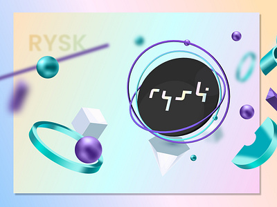 3D banner for RYSK token 3d branding design graphic design illustration logo ui ux vector