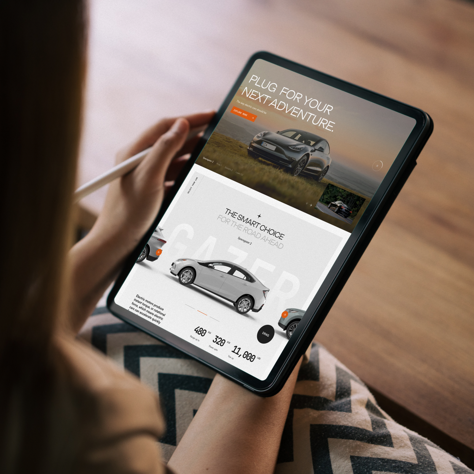Electric Vehicle Landing Page automobile business car car shop cars drive electric electric car energy homepage landing page rovers tesla transport transportation ui uiux vehicle web design website