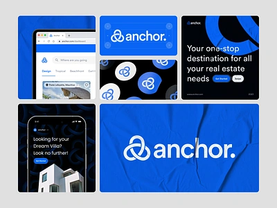 Anchor - Real Estate Branding air bnb airbnb bnb brand brand guidelines brand identity branding clean design guide implementation logo logo design logo mark real estate