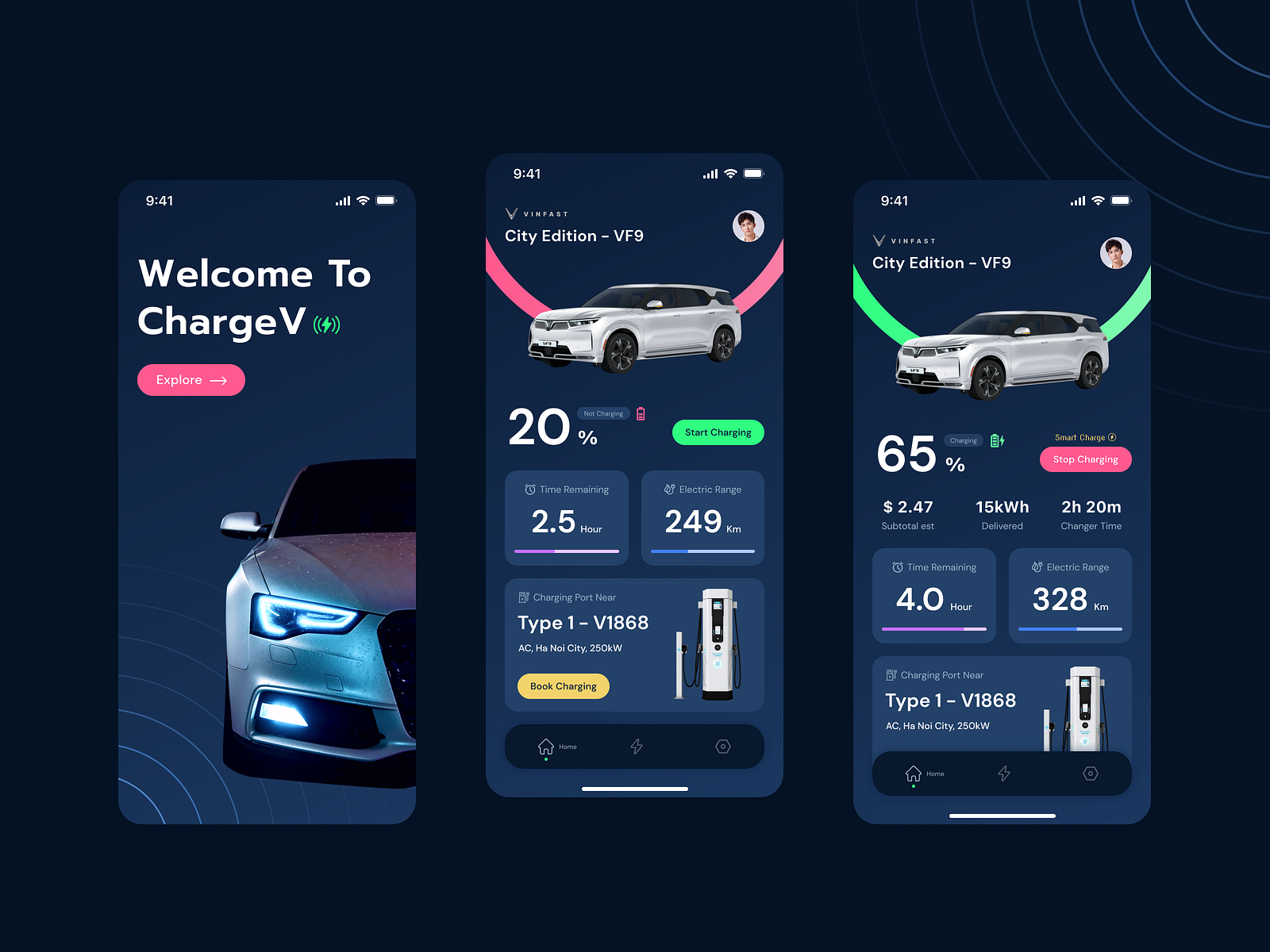 CHARGEV Electric Car Charging App by Le Anh Tuan on Dribbble