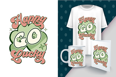 Happy Go Lucky St. Patrick's Day T Shirt Design best t shirt branding design graphic design illustration patrick day t shirt t shirt design