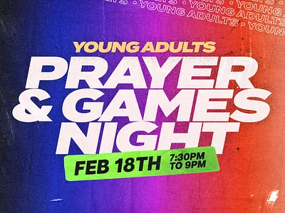 Young Adults Prayer & Games Night | Event Graphic Design graphic design